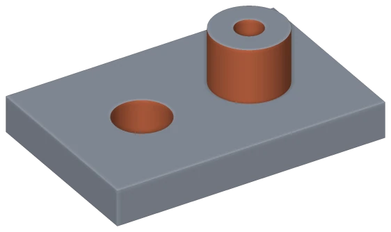 The STEP from MeshWeave: 10 faces, 7 planes and 3 cylinders.