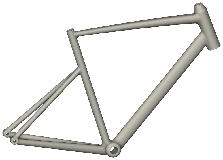 A bicycle frame in side view, opened and shaded in the browser